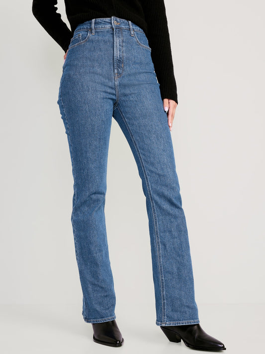 Higher High-Waisted Cotton-Hemp Blend Flare Jeans