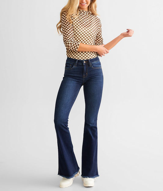 Mid-Rise Flare Stretch Jean