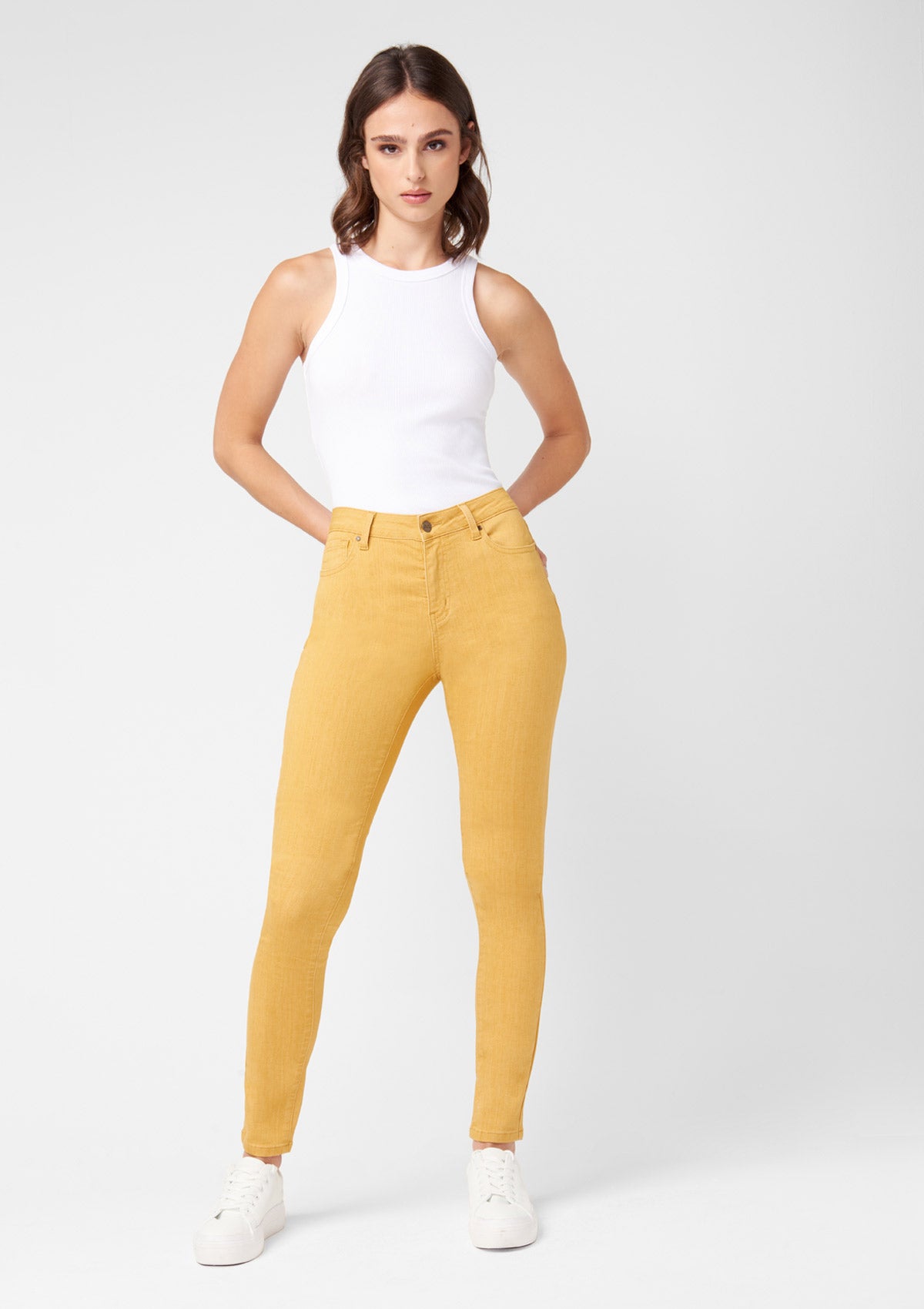 Tall Lightweight Skinny Jeans in Yellow: 35", 37" Inseams