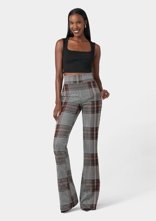 Tall Women's Plaid Flare Pants in 37" Inseam