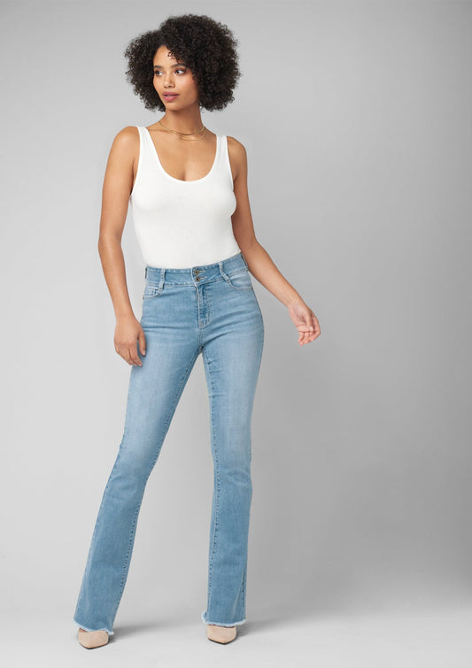 Tall Kellie Mid Rise Bootcut Plus Size Jeans for Women in Light Wash