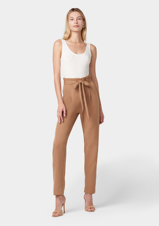 Women's Tall Tie Waist Skinny Pants in Taupe: 37" Inseam