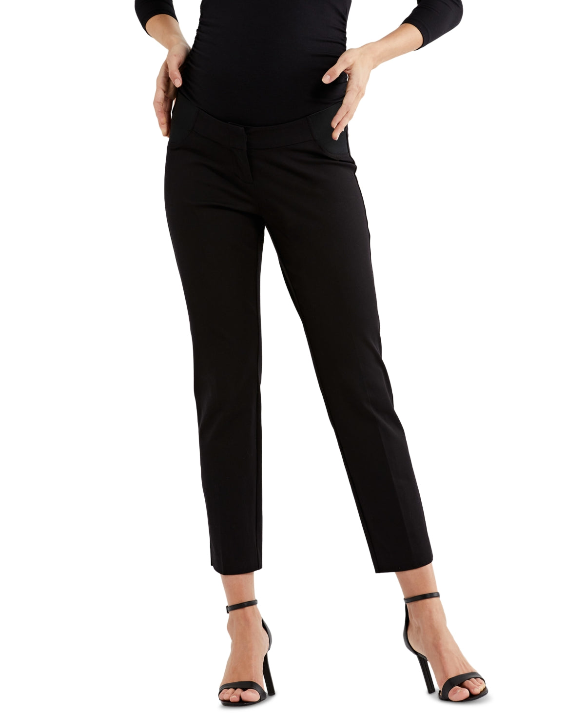 Maternity Straight-Leg Twill Pants