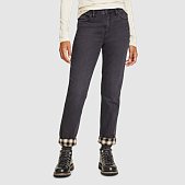 Boyfriend Flannel-Lined Jeans