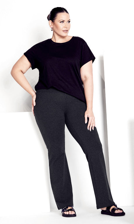 Supima Bootleg Legging Charcoal - tall