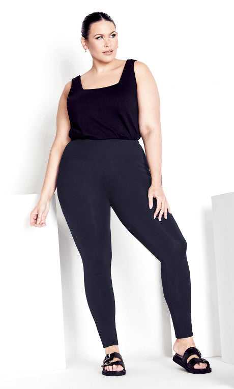 Supima® High Rise Legging Navy - petite