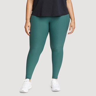 Women's Plus Size Green Leggings: 28" Inseam