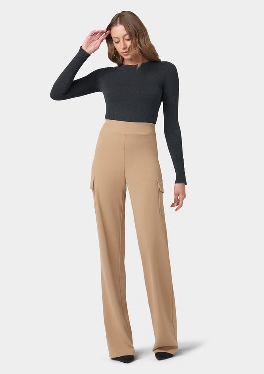 Tall Women's Khaki Cargo Pants: 37" Inseam