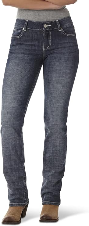 Women's Western Mid Rise Stretch Straight Leg Jean