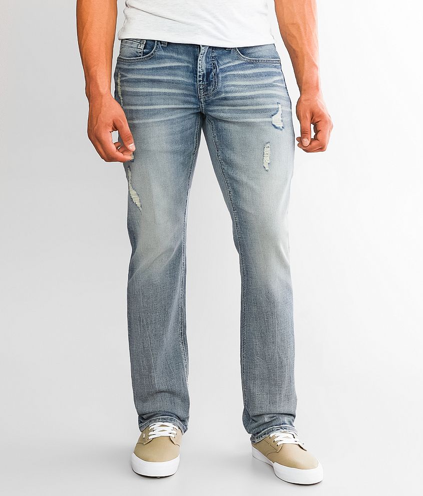 Men's Light Wash Destructed Jeans: 30-36" Inseams
