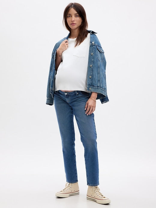 Ankle Length Maternity Girlfriend Jeans in Tall and Petite Inseams