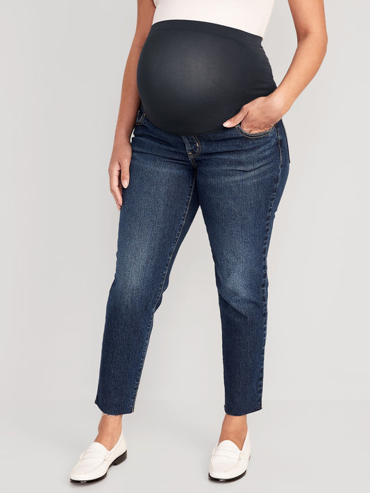 Cropped Straight Leg Maternity Jeans in 26", 28", 30" Inseams