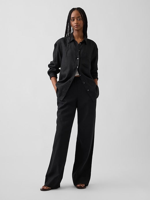 Easy Fit Wide Leg Linen Pants: Tall, Petite, Regular