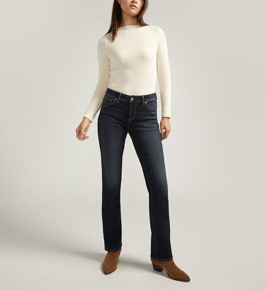 Dark Wash 33" Inseam Mid Rise Slim Bootcut Jeans