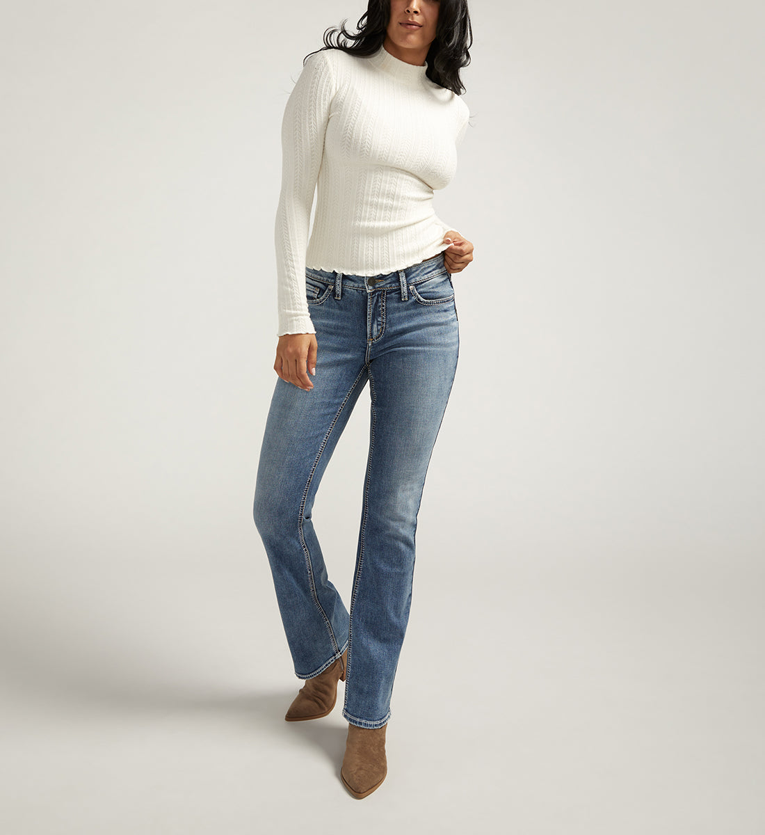 Elyse Mid Rise Slim Bootcut Jeans