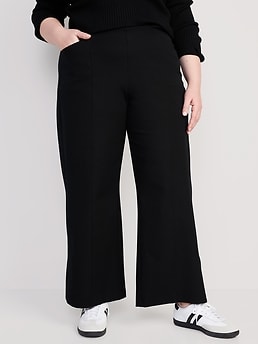 Plus Size Pull-On Wide-Leg Pants: 28", 30", 34" Inseams