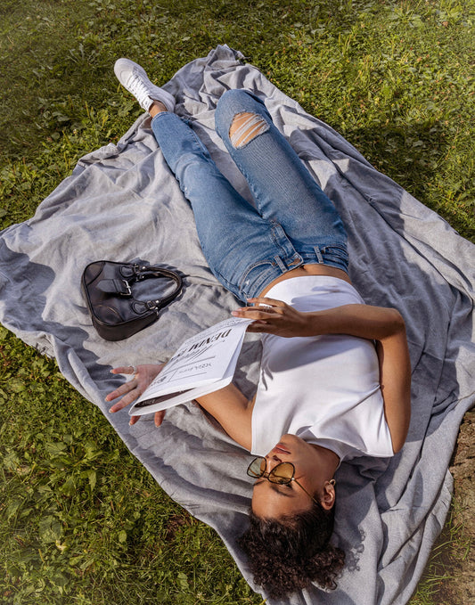 Recycled Cotton 30" Inseam Ripped High Rise Jeans