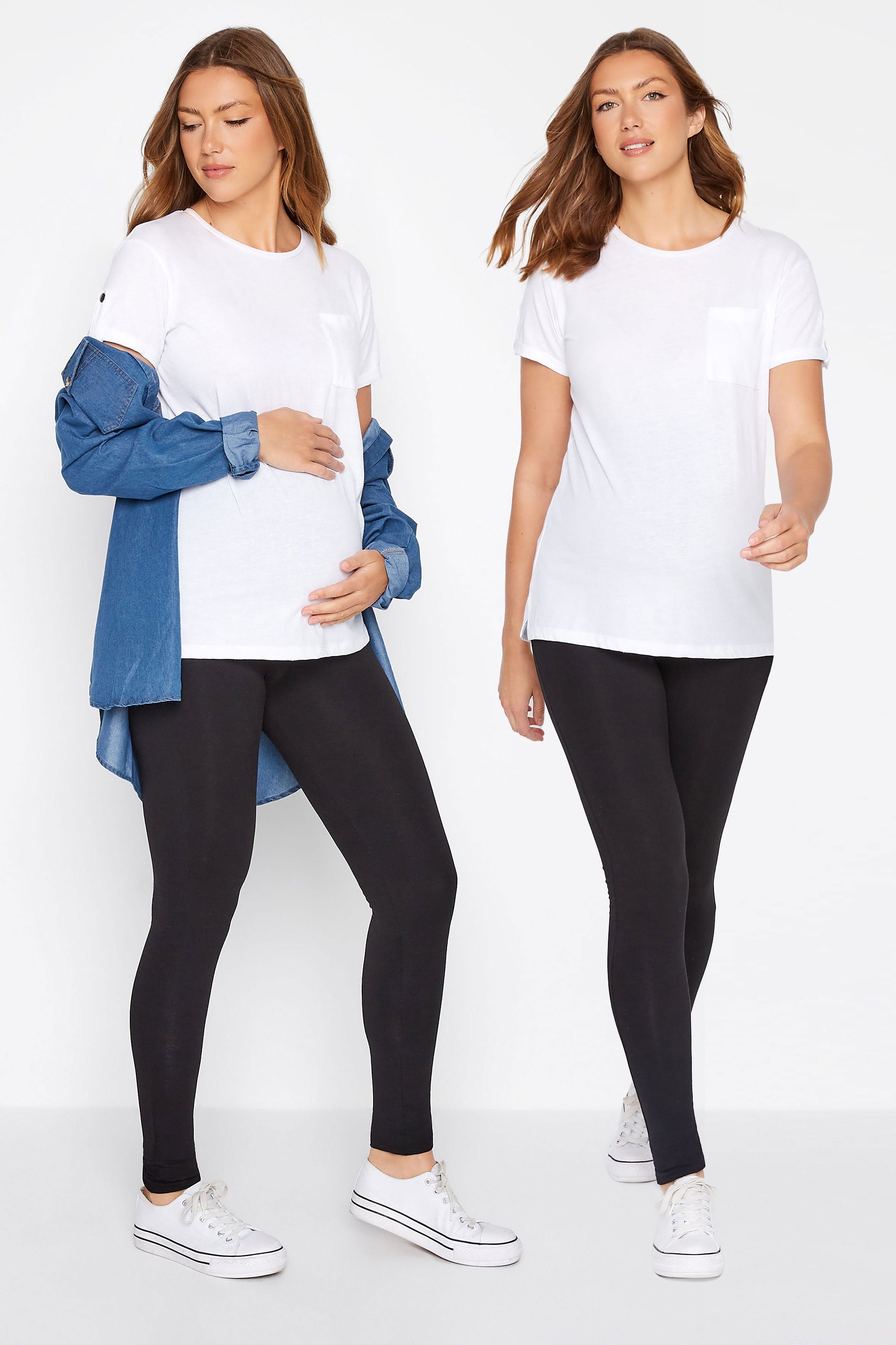 Tall Black Maternity Leggings: 2 Pack in 36" Inseam