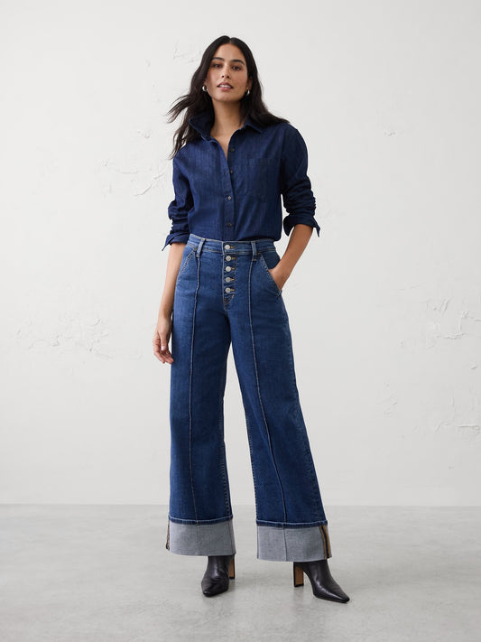 Tall Wide-Leg Cuffed Jean: 33", 35", 38" Inseams
