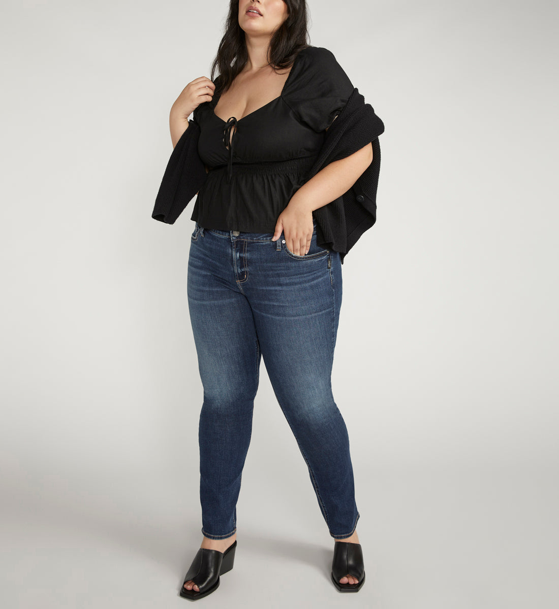 Elyse Mid Rise Straight Leg Jeans