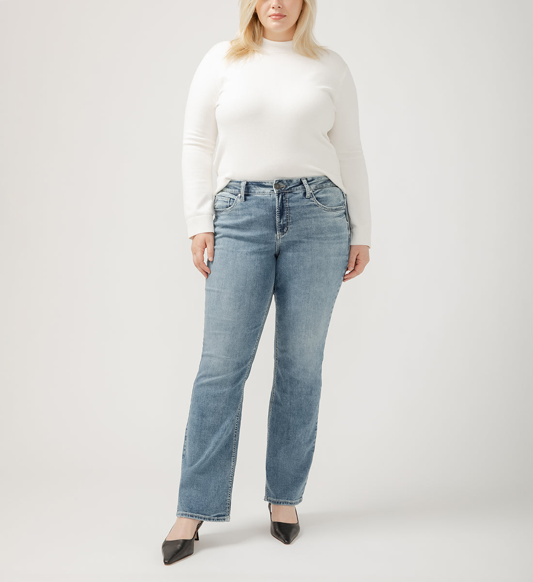 Suki Mid Rise Slim Bootcut Jeans Plus Size