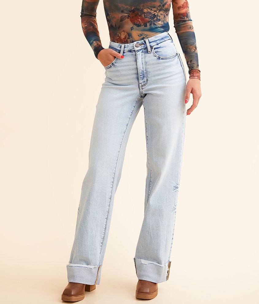 Wide Leg Cuffed Jeans up to 37.5" Inseam