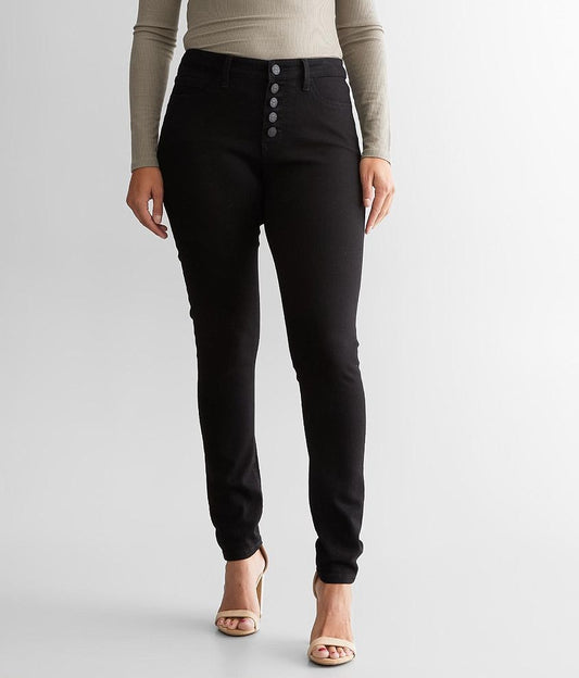Women's Black Skinny Stretch Jeans: 29" Inseam