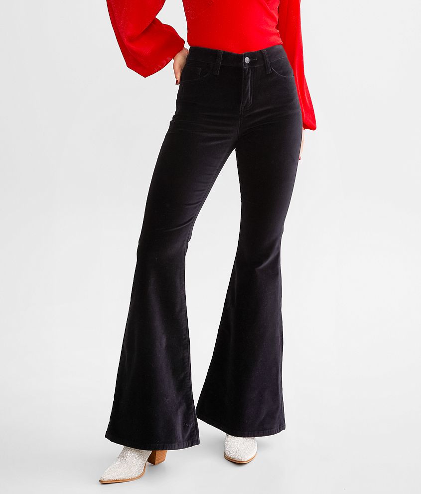 High Rise Super Flare Stretch Velvet Pant