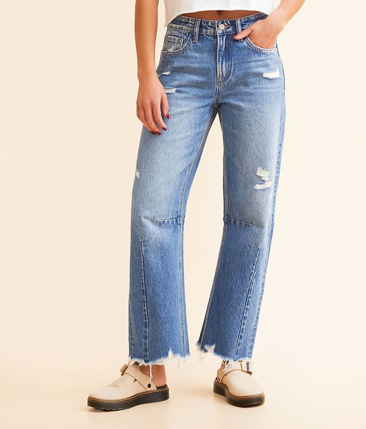 Ankle Length 28" Inseam Barrel Leg Jean