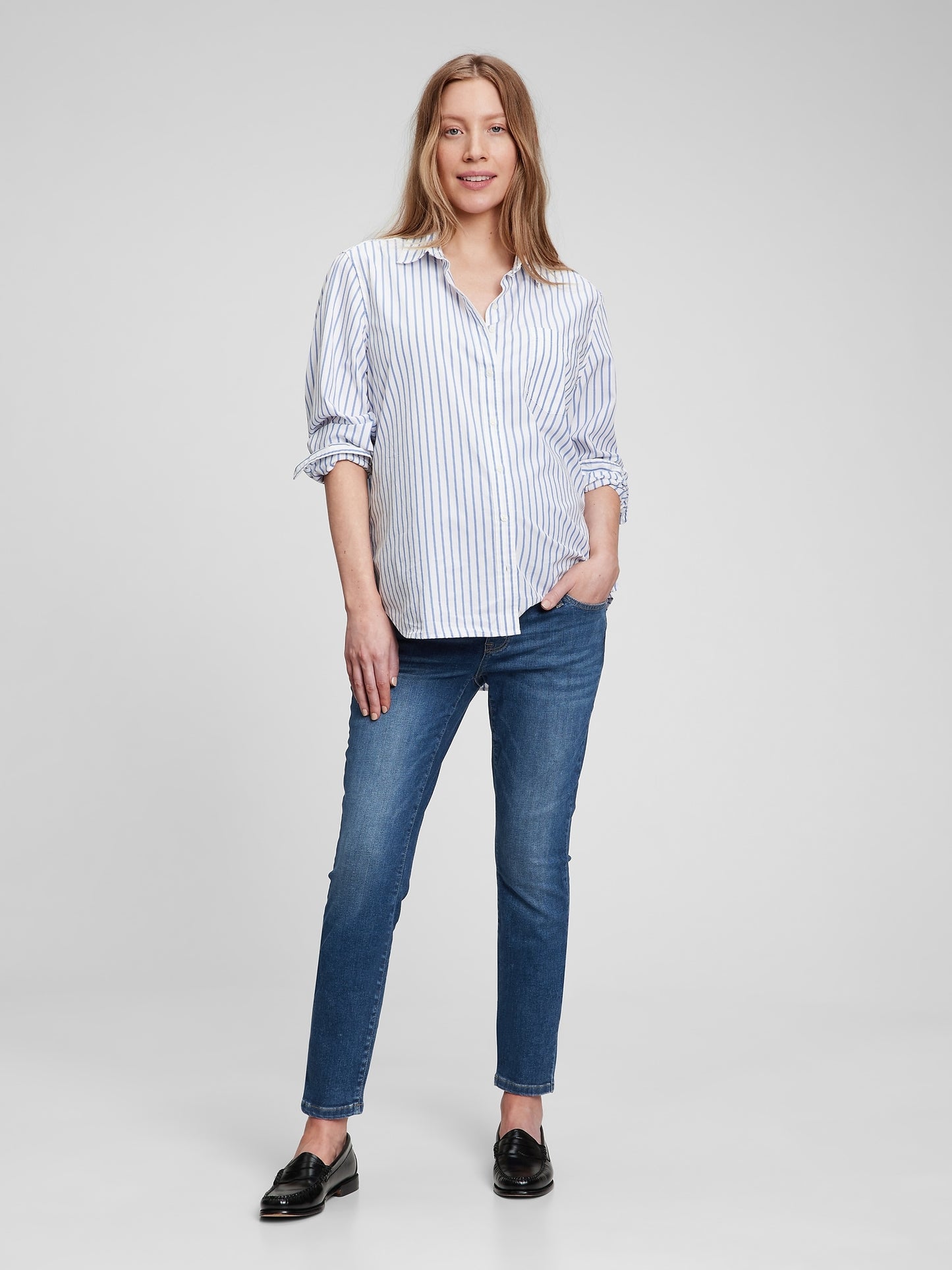 Gap Maternity True Waistband Full Panel True Skinny Jeans with Washwell