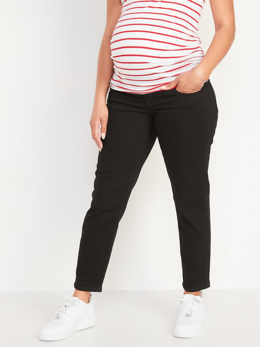 Maternity Front Low Panel O.G. Straight Black Jeans