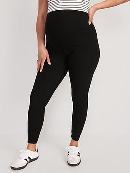 Maternity Full-Panel Rib-Knit Leggings