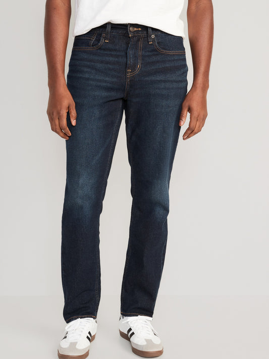 Athletic Taper Built-In Flex Dark-Wash Jeans for Men