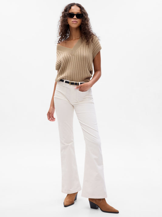 High Rise Corduroy '70s Flare Pants with Washwell