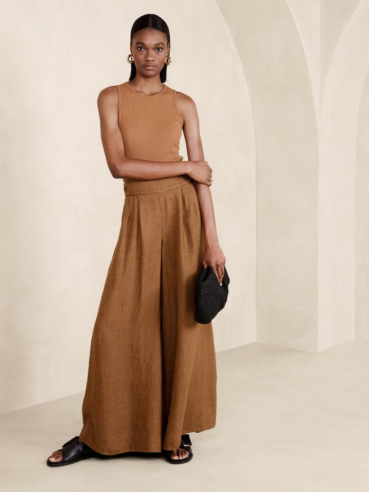 Lina Linen Wide-Leg Pant