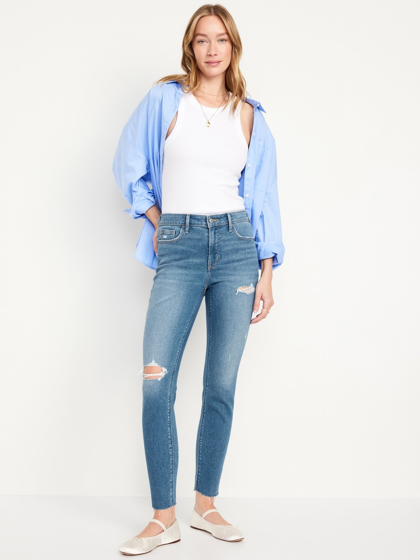 High-Waisted Rockstar Super-Skinny Ankle Jeans