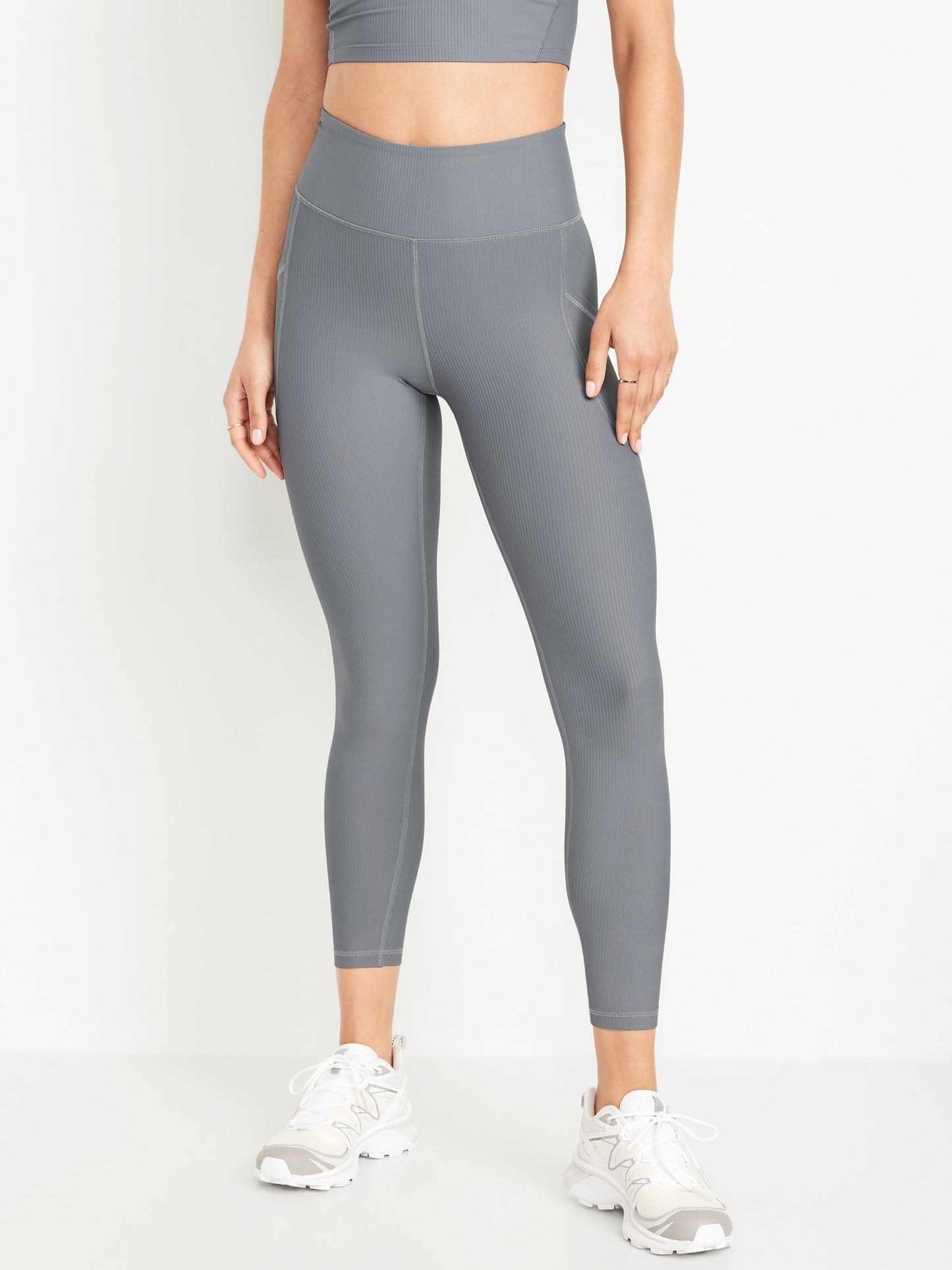 Tall & Petite High-Waisted Silver Rib Leggings