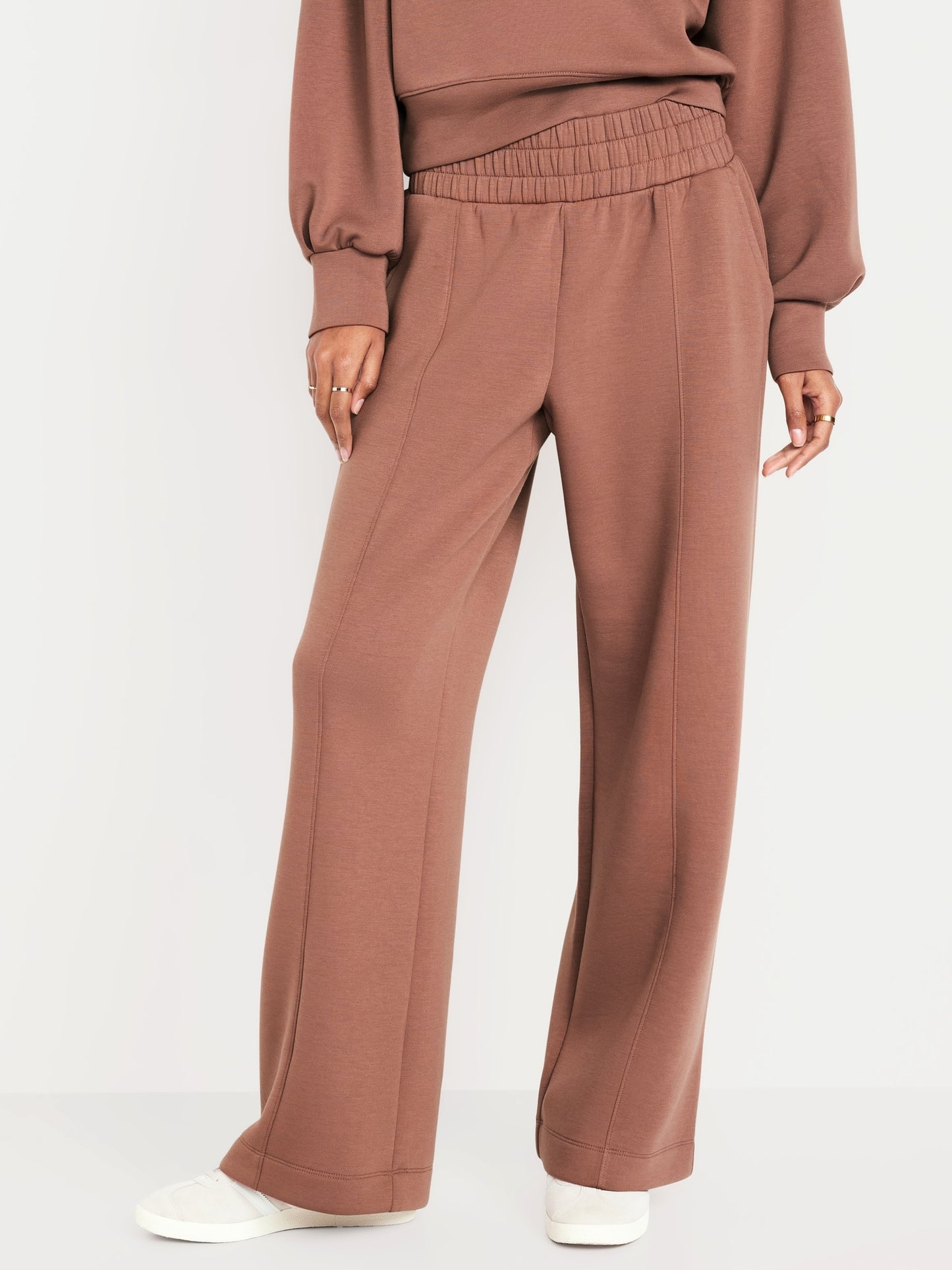 High-Waisted Fleece Wide-Leg Pants