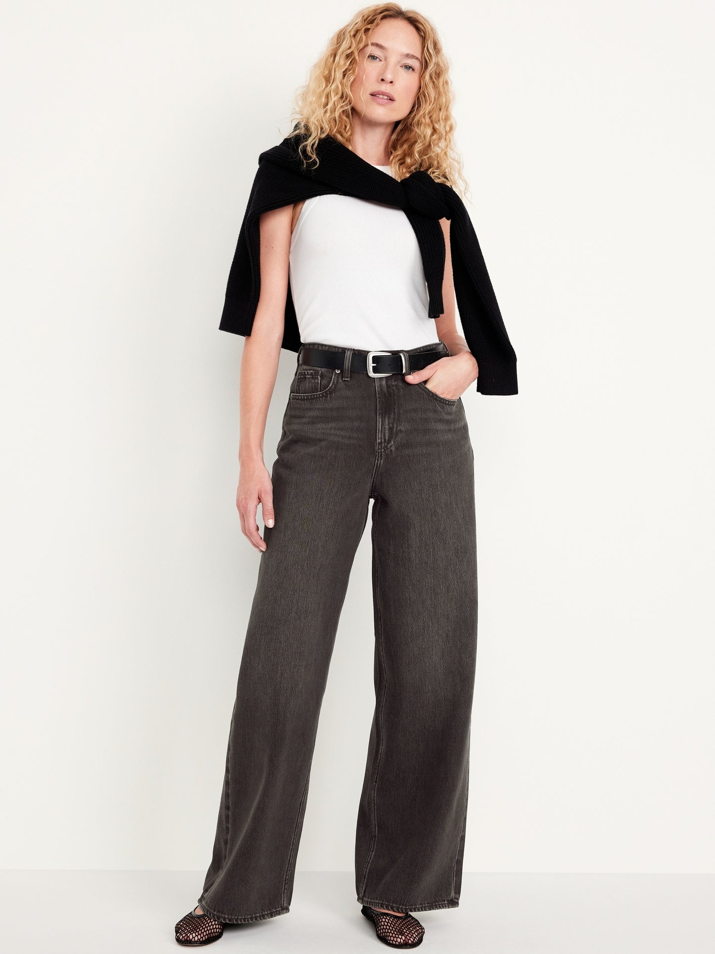 High-Waisted Baggy Wide-Leg Jeans