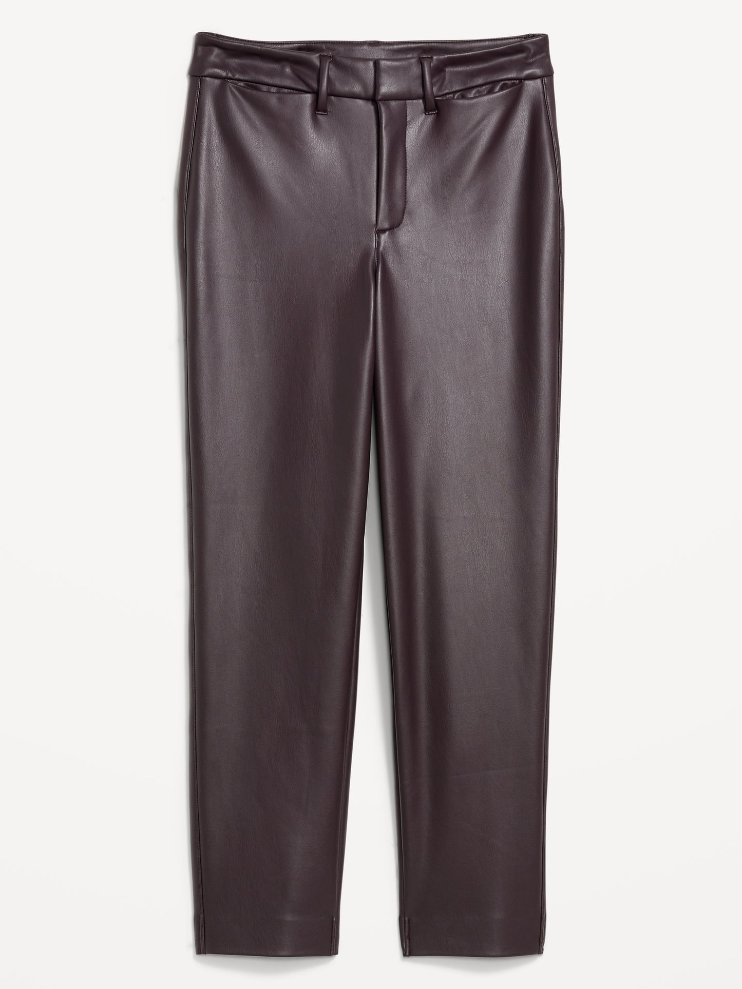 Women's Faux-Leather Straight Leg Pants: 25", 27", 31" Inseams