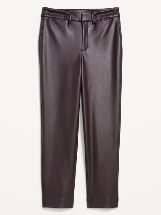 Women's Faux-Leather Straight Leg Pants: 25", 27", 31" Inseams