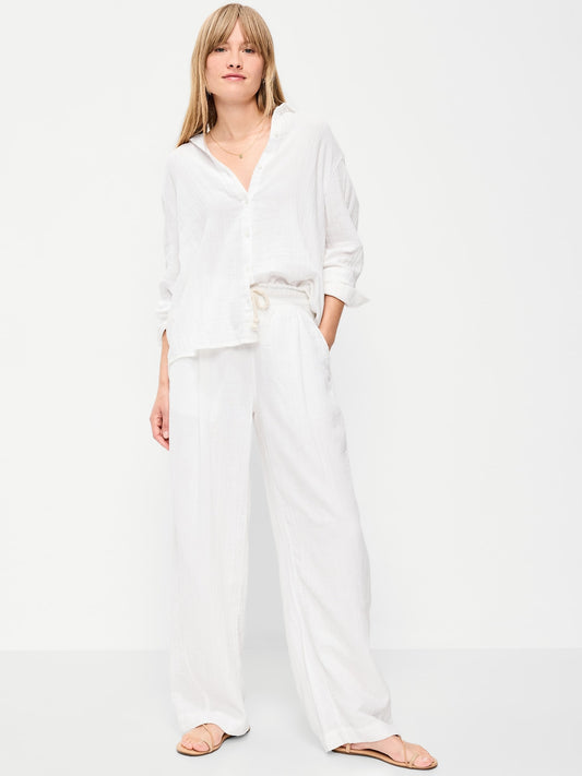 Pull-on Gauze Barrel Pants: 28", 30", 33" Inseam