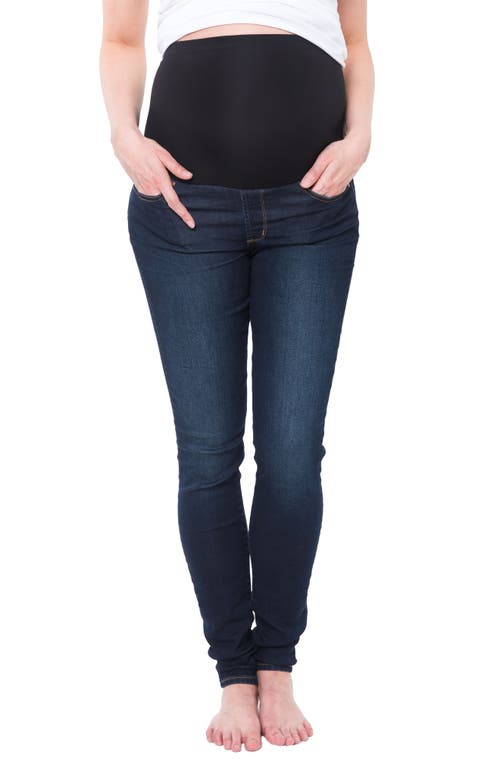 Soho Over the Belly Skinny Maternity Jeans in Dark Blue Wash