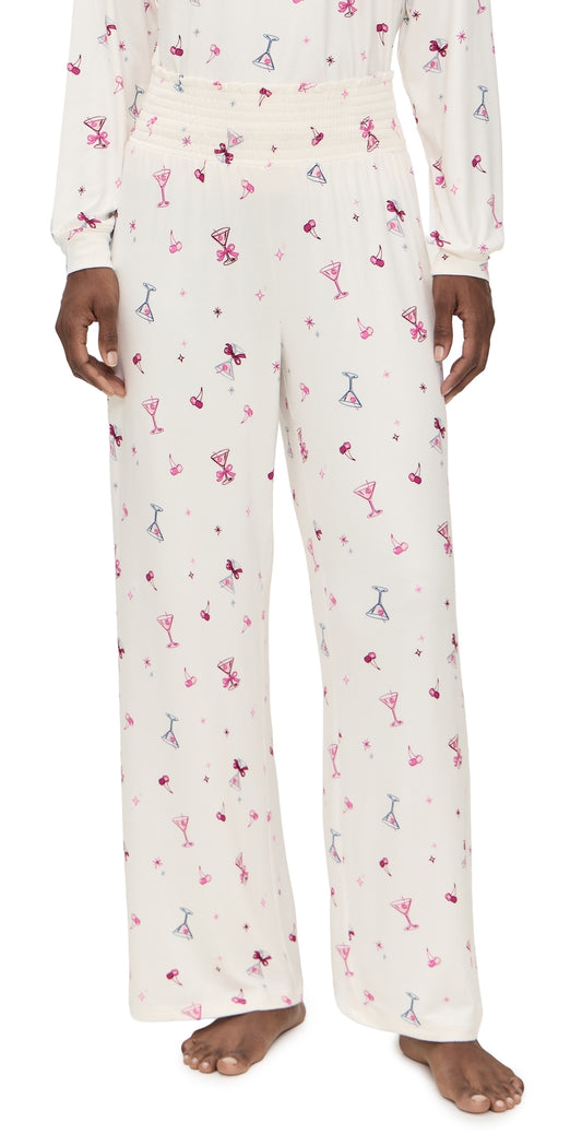 Petite Martini Print PJ Pants: 29.25" Inseam