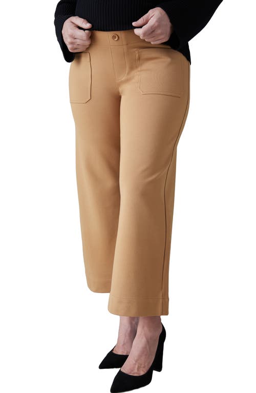 Crop Wide Leg Maternity Pants in Cappuccino