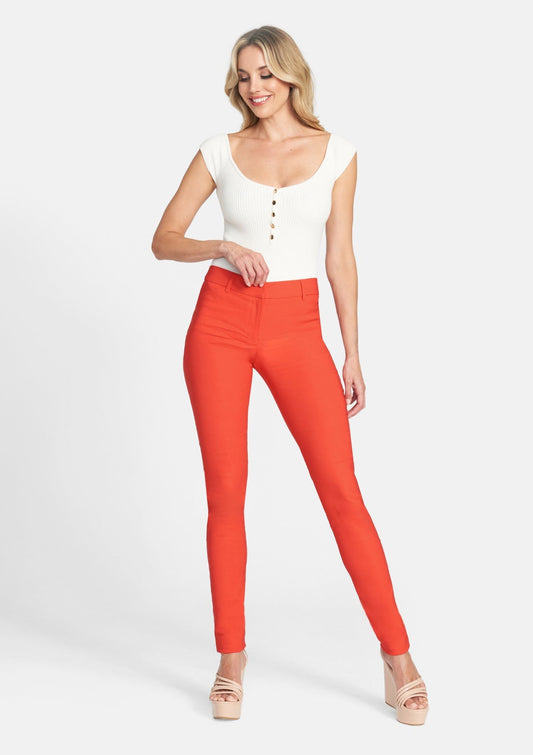 Tall Julia Dressy Skinny Pants for Women in Fiery Orange