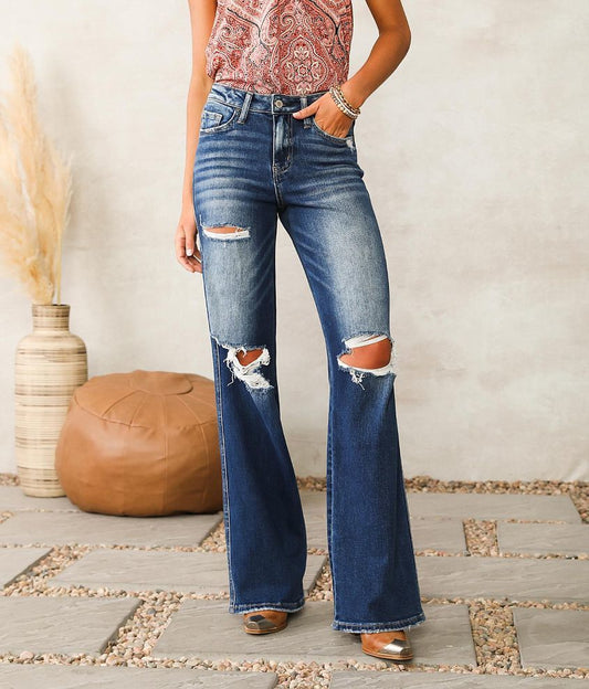 High Rise Wide Leg Stretch Jean