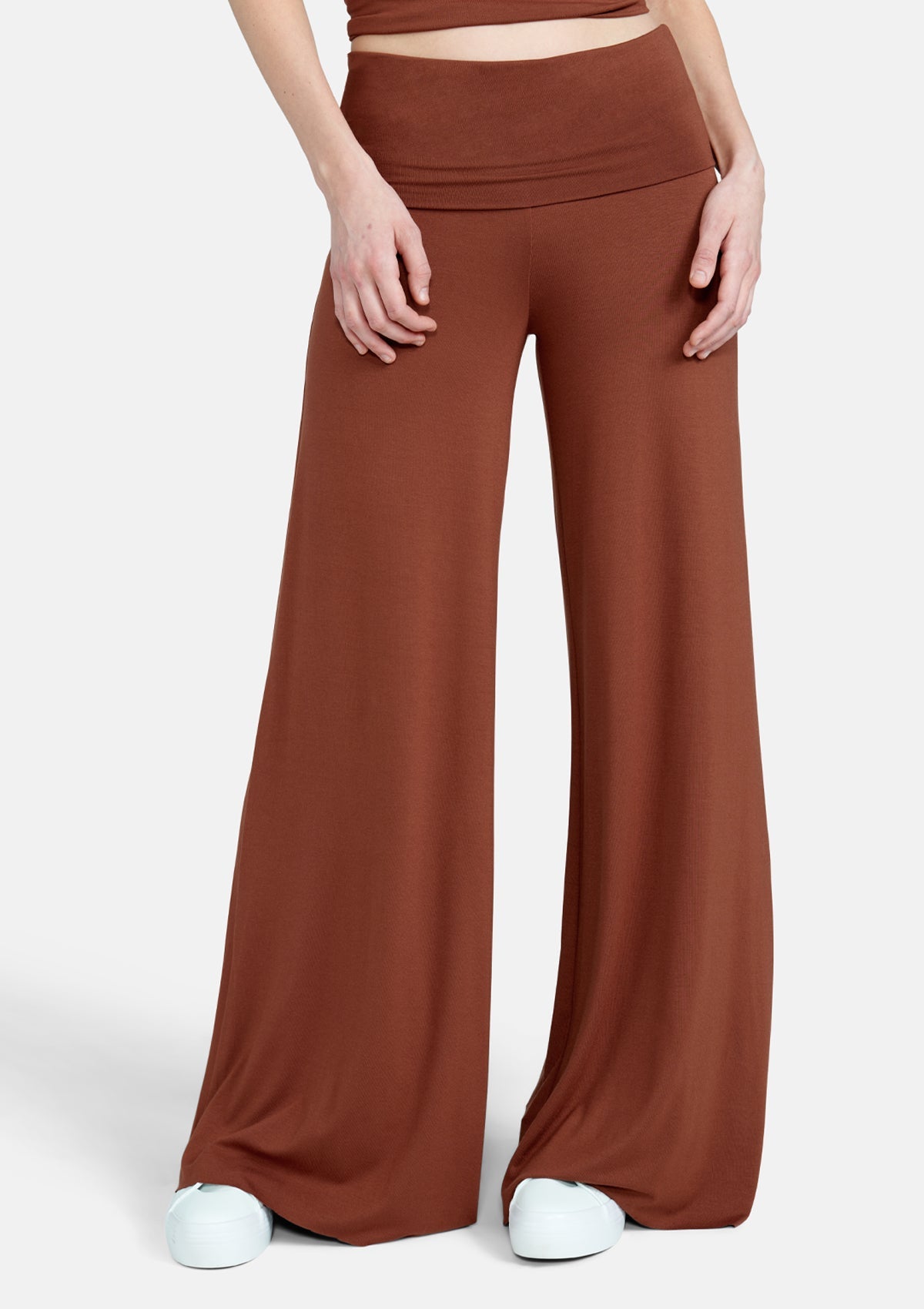 Tall Evelyn Wide Leg Pants for Women in Brown