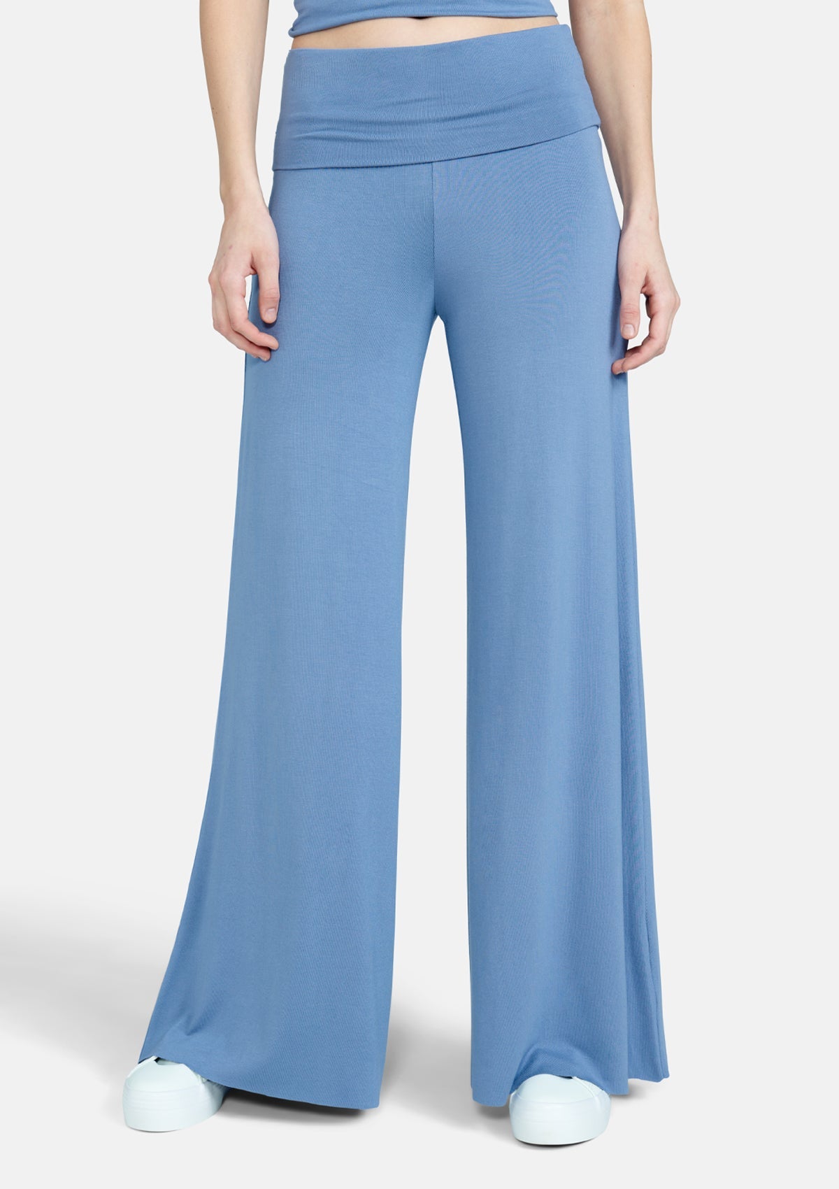 Tall Evelyn Wide Leg Pants in Dusty Blue