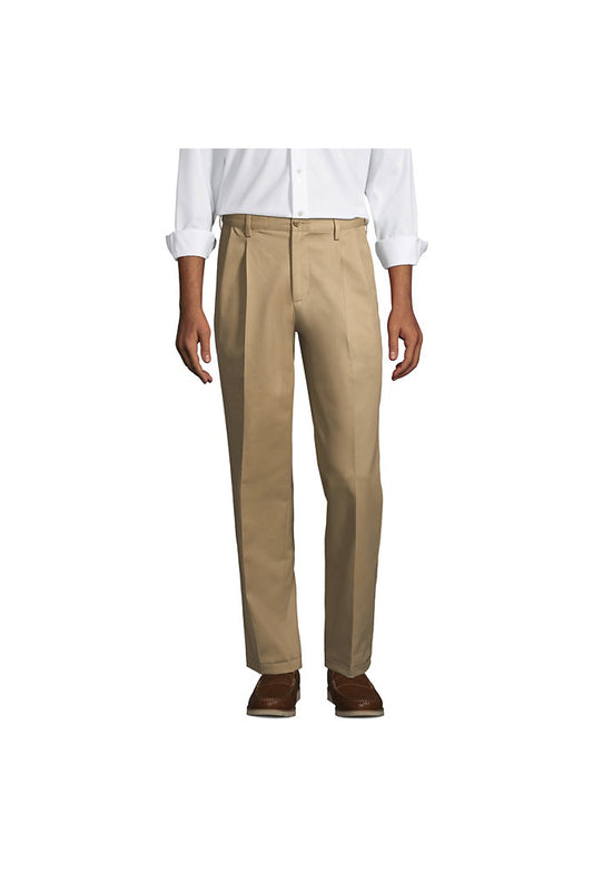 Men's Comfort Waist Pleated No Iron Chino Pants